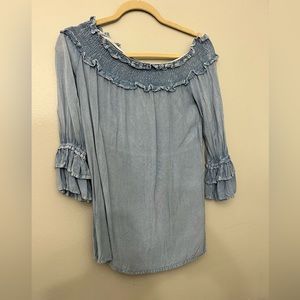 XS Style house denim flowy top